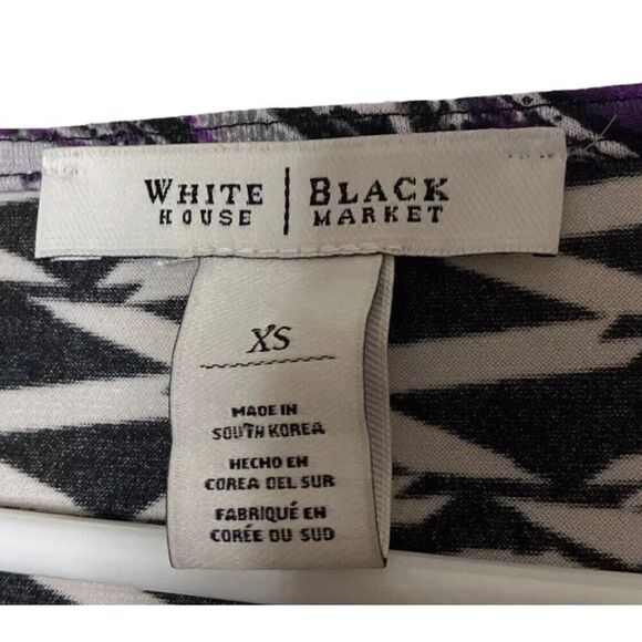 White House Black Market Cowl Neck Tunic Style Patterned Dress Designer US XS - Picture 7 of 8